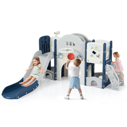 Blue 10-in-1 Toddler Slide Set | Whiteboard & Telescope