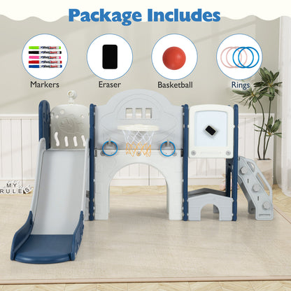 Blue 10-in-1 Toddler Slide Set | Whiteboard & Telescope