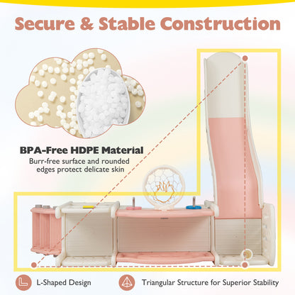Pink 10-in-1 Toddler Slide Set | Whiteboard & Telescope