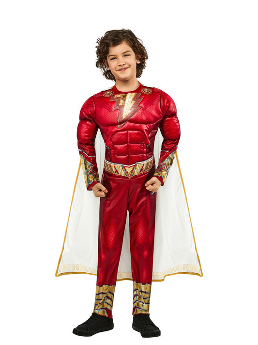 Shazam 2 Kids Deluxe Superhero Costume | Official DC Comics outfit for exciting playtime adventures.