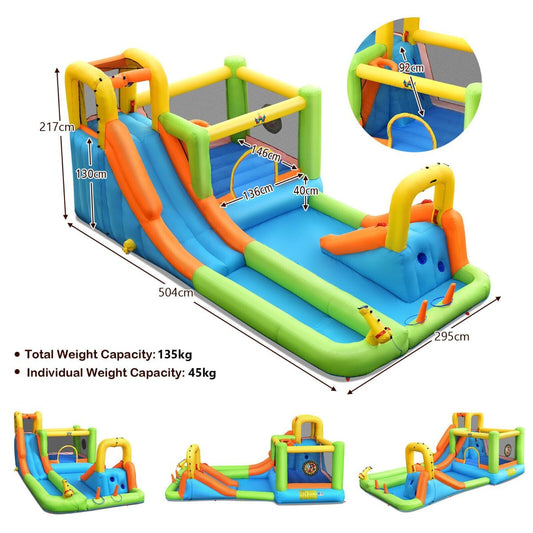 Inflatable Colorful Jumping Castle with Water Slide & Blower