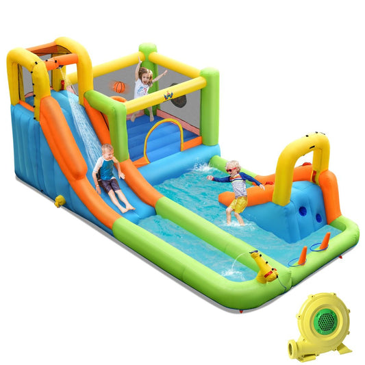 Inflatable Colorful Jumping Castle with Water Slide & Blower