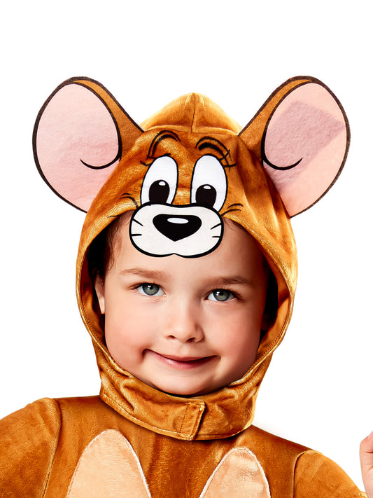 Official Jerry Mouse kids costume with tail, perfect for playful adventures at home.