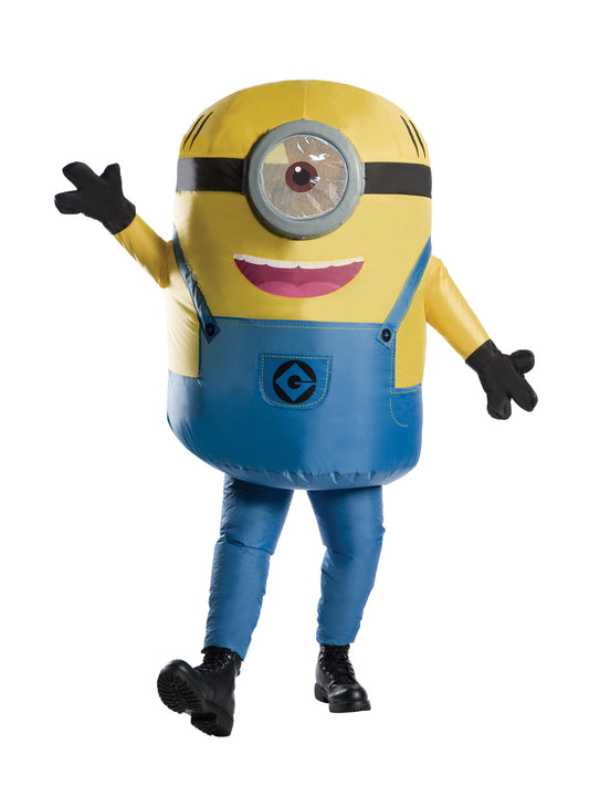 Inflatable Adult Minion Costume - Despicable Me 4 Licensed Jumpsuit for fun dress-up play.