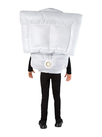 Hilarious Skibidi Toilet inflatable costume transforms kids into a walking, talking bathroom fixture for unforgettable...