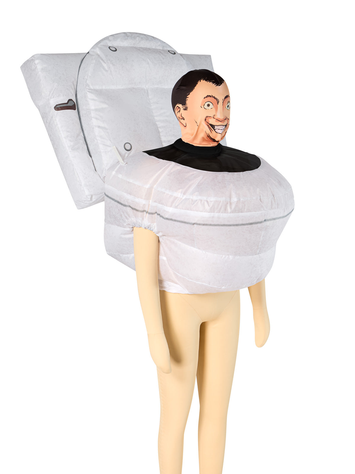 Hilarious Skibidi Toilet inflatable costume transforms kids into a viral meme character for unforgettable dress-up fun.