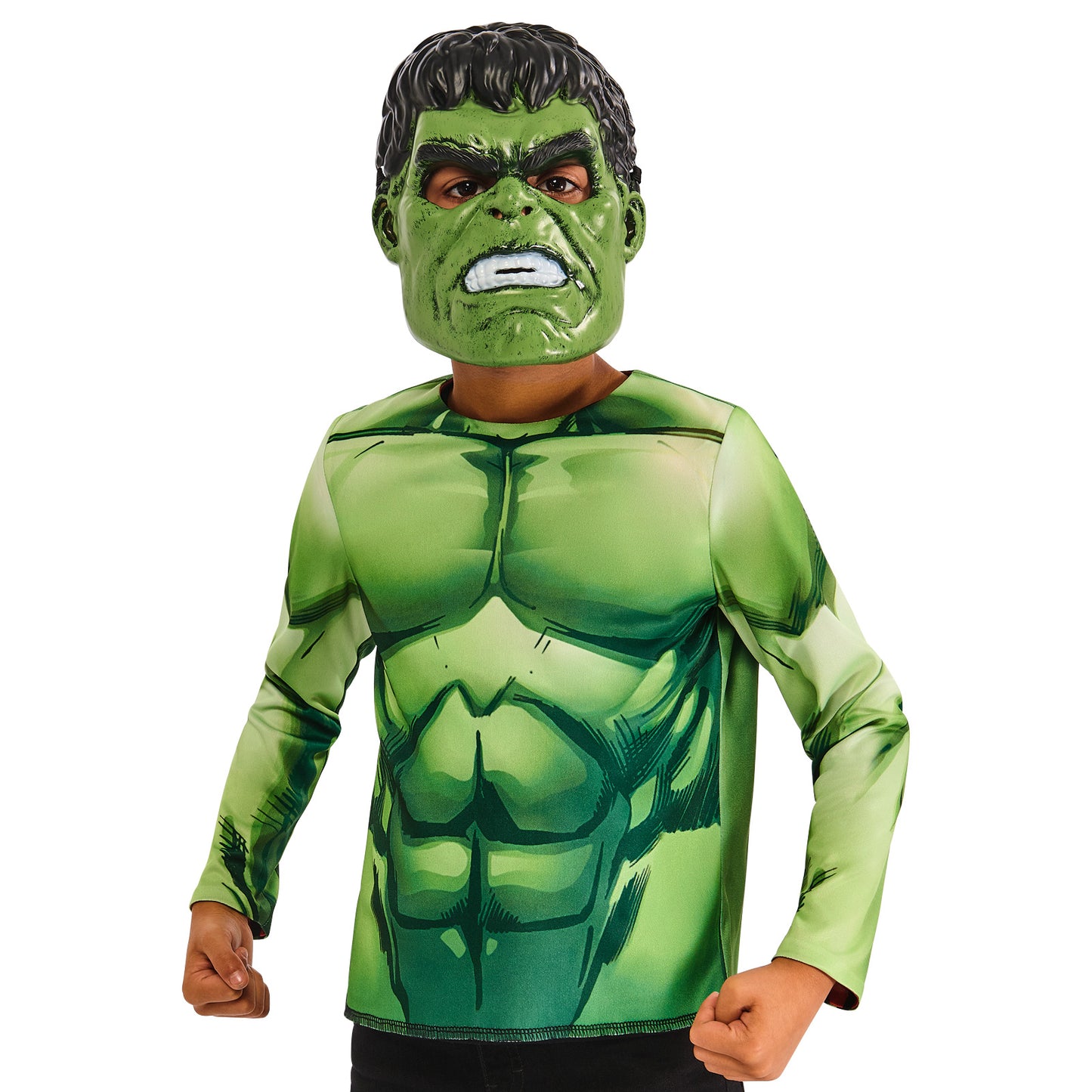 RED HULK/GREEN HULK REVERSIBLE COSTUME TOP & 2 MASKS CHILD