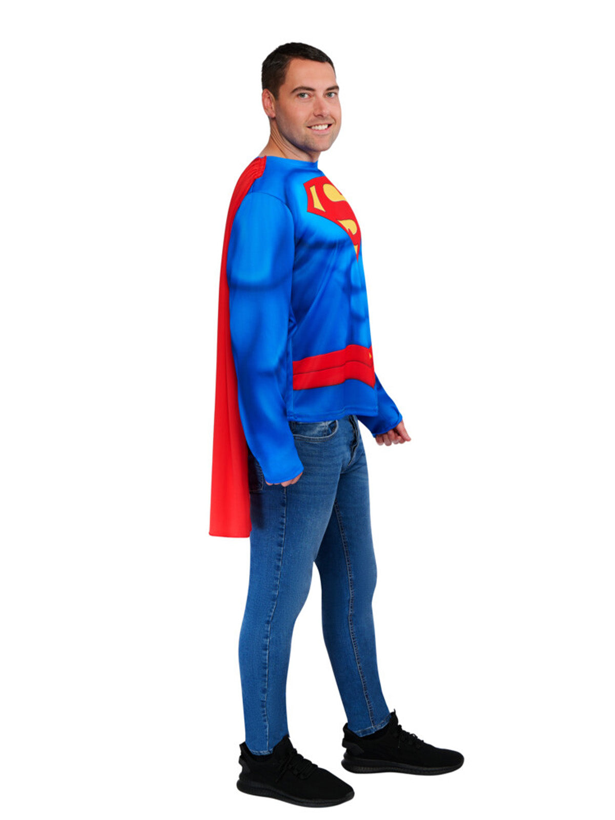 SUPERMAN COSTUME TOP & CAPE ADULT