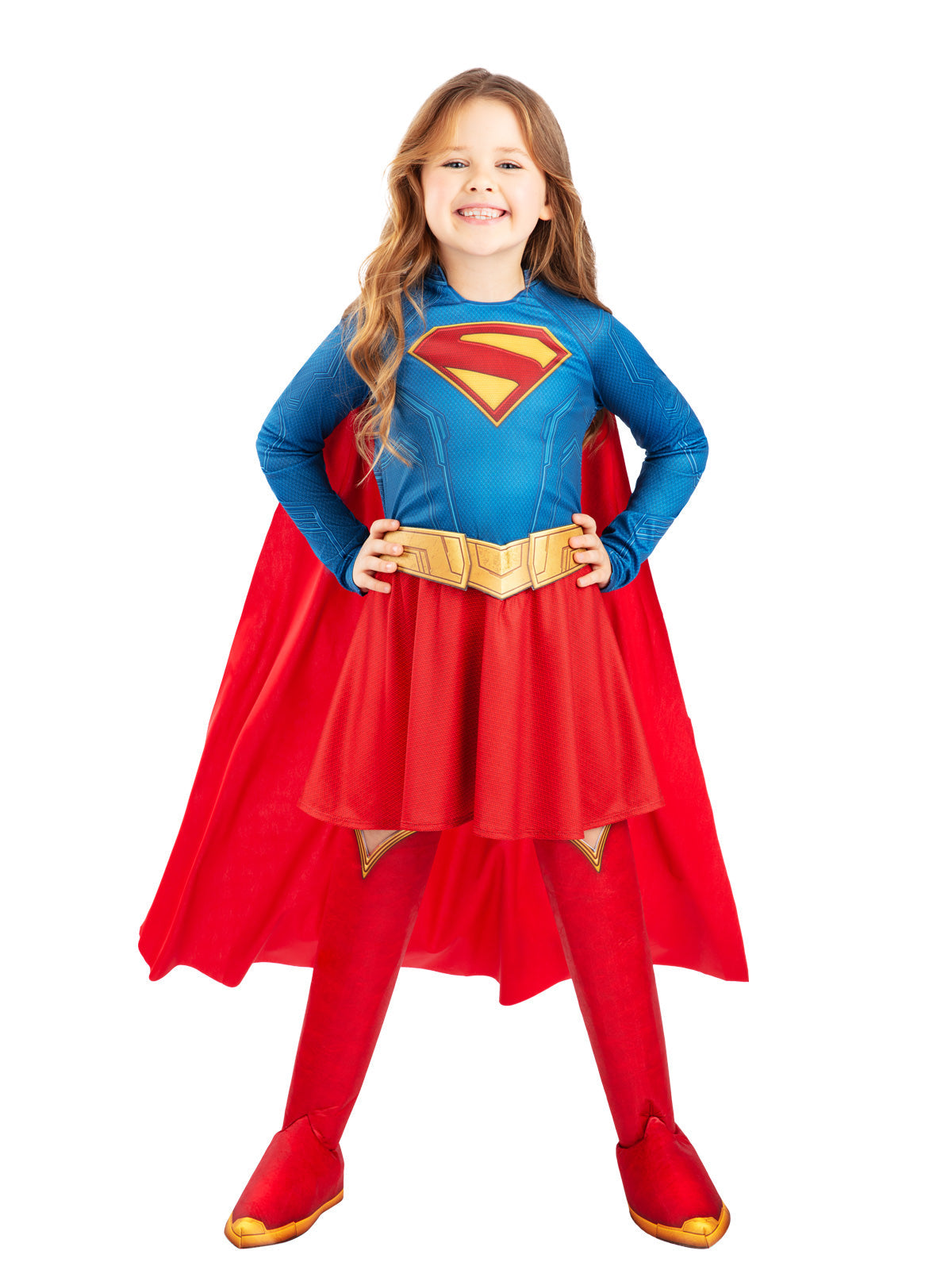 Girl wearing a Superman costume