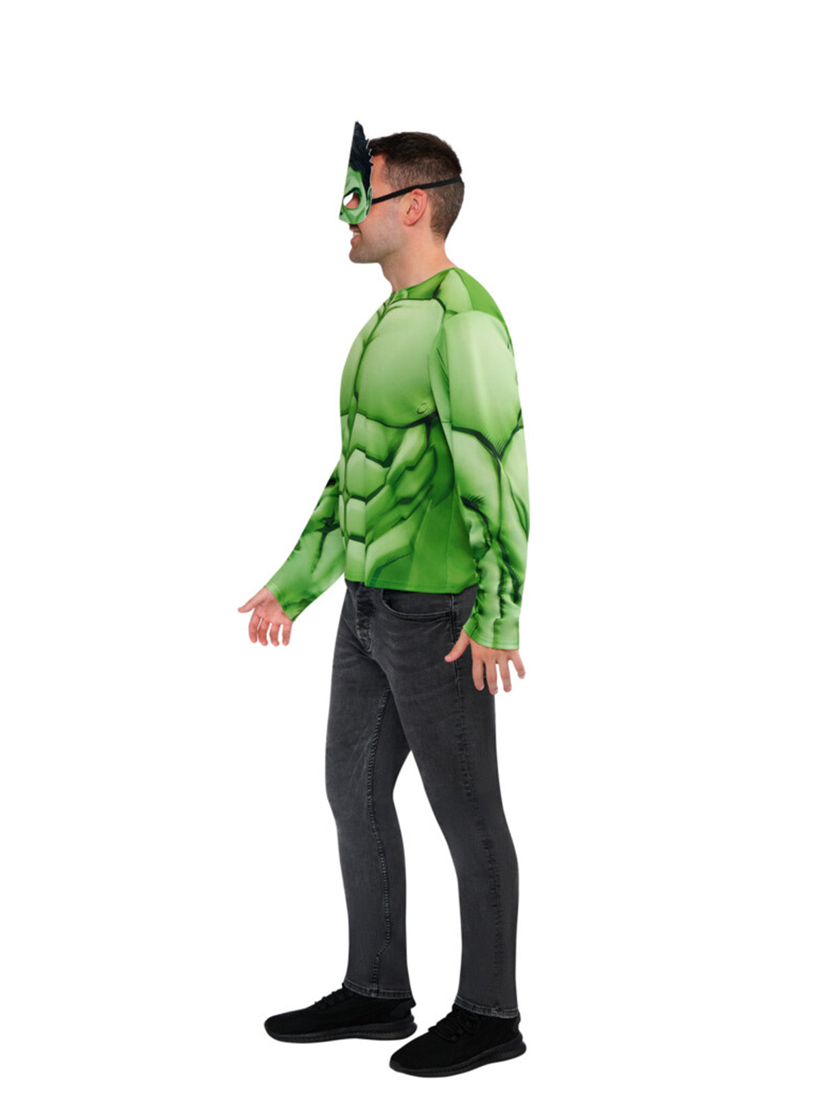HULK COSTUME TOP & MASK ADULT