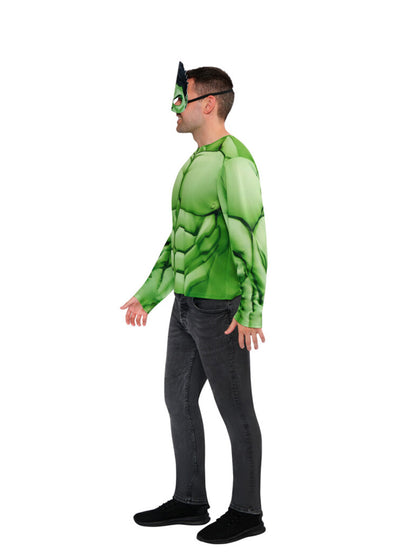 HULK COSTUME TOP & MASK ADULT