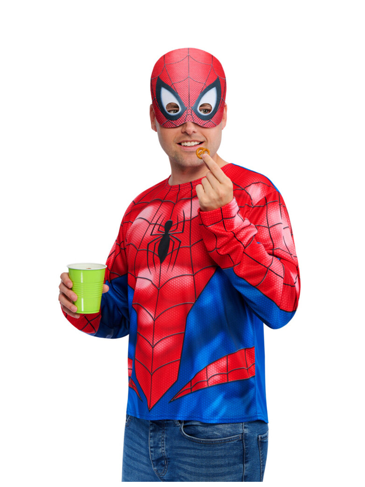SPIDER-MAN COSTUME TOP & MASK ADULT