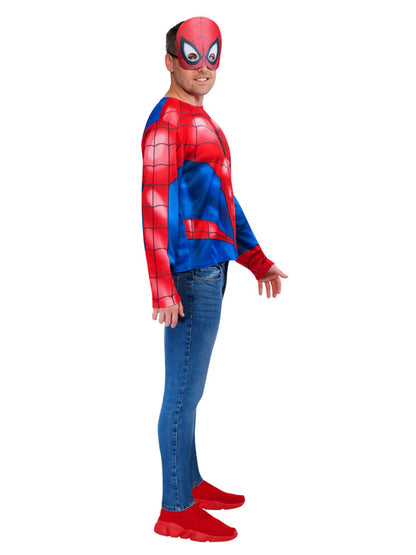 SPIDER-MAN COSTUME TOP & MASK ADULT