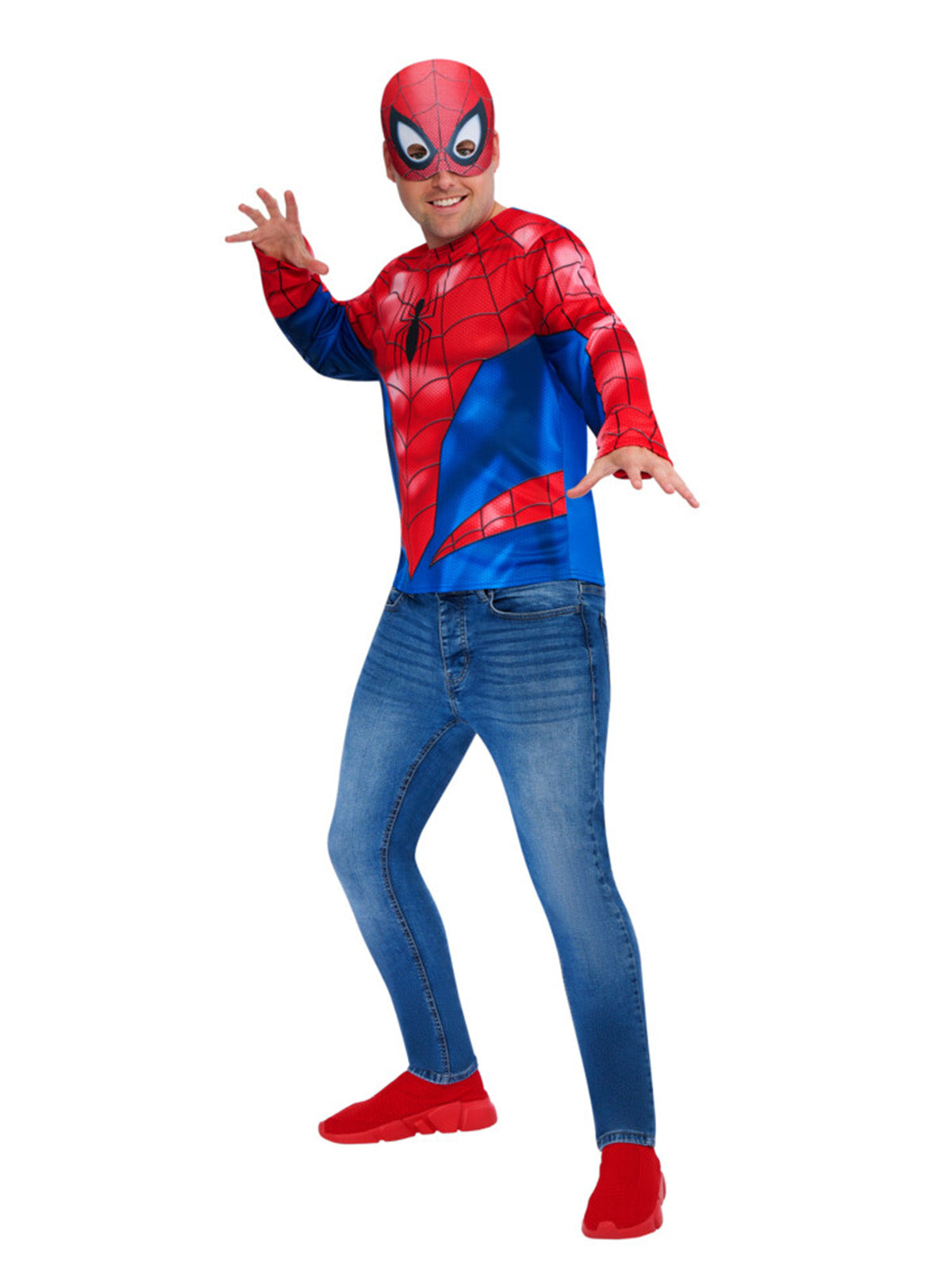 SPIDER-MAN COSTUME TOP & MASK ADULT