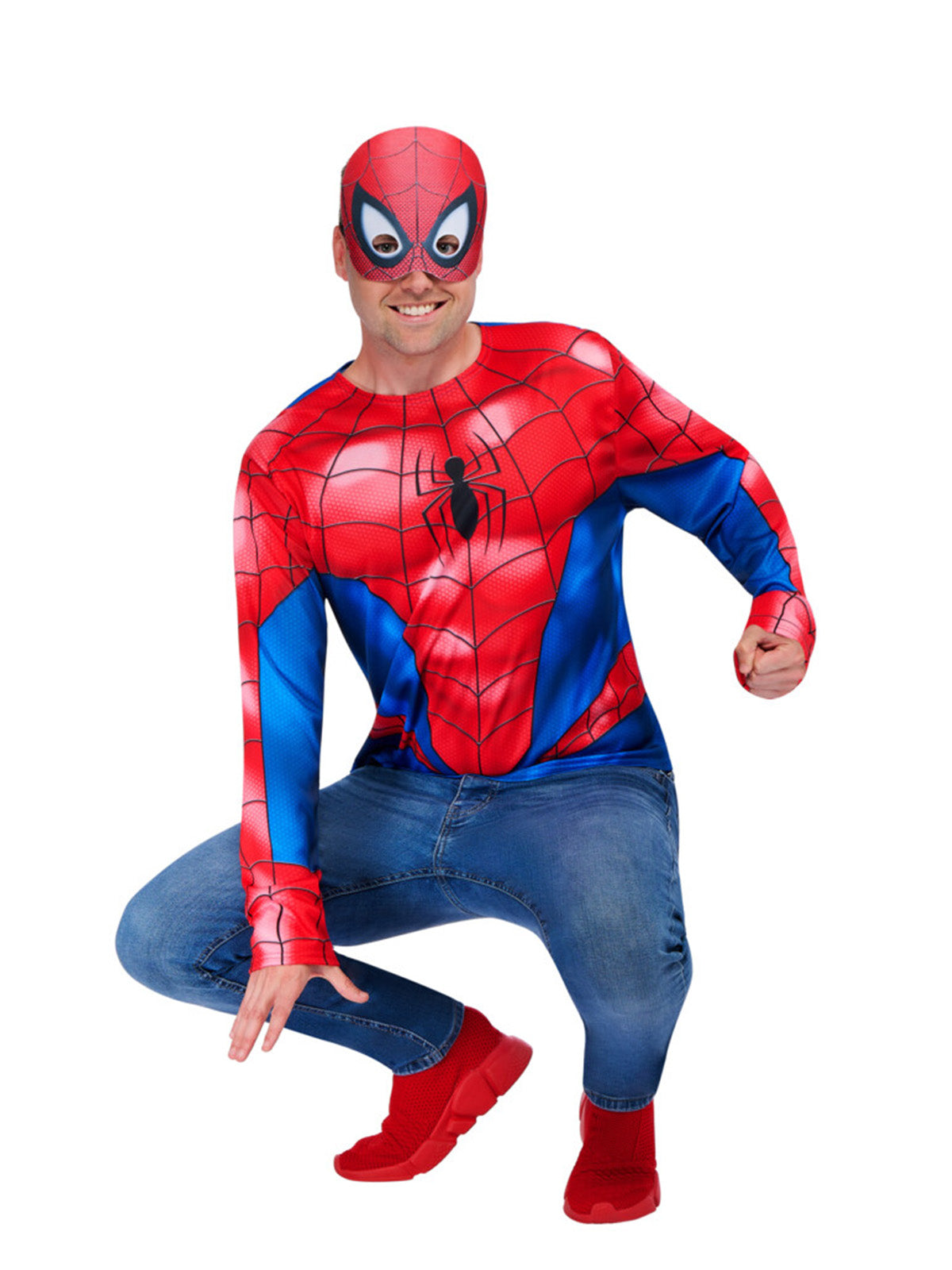 SPIDER-MAN COSTUME TOP & MASK ADULT