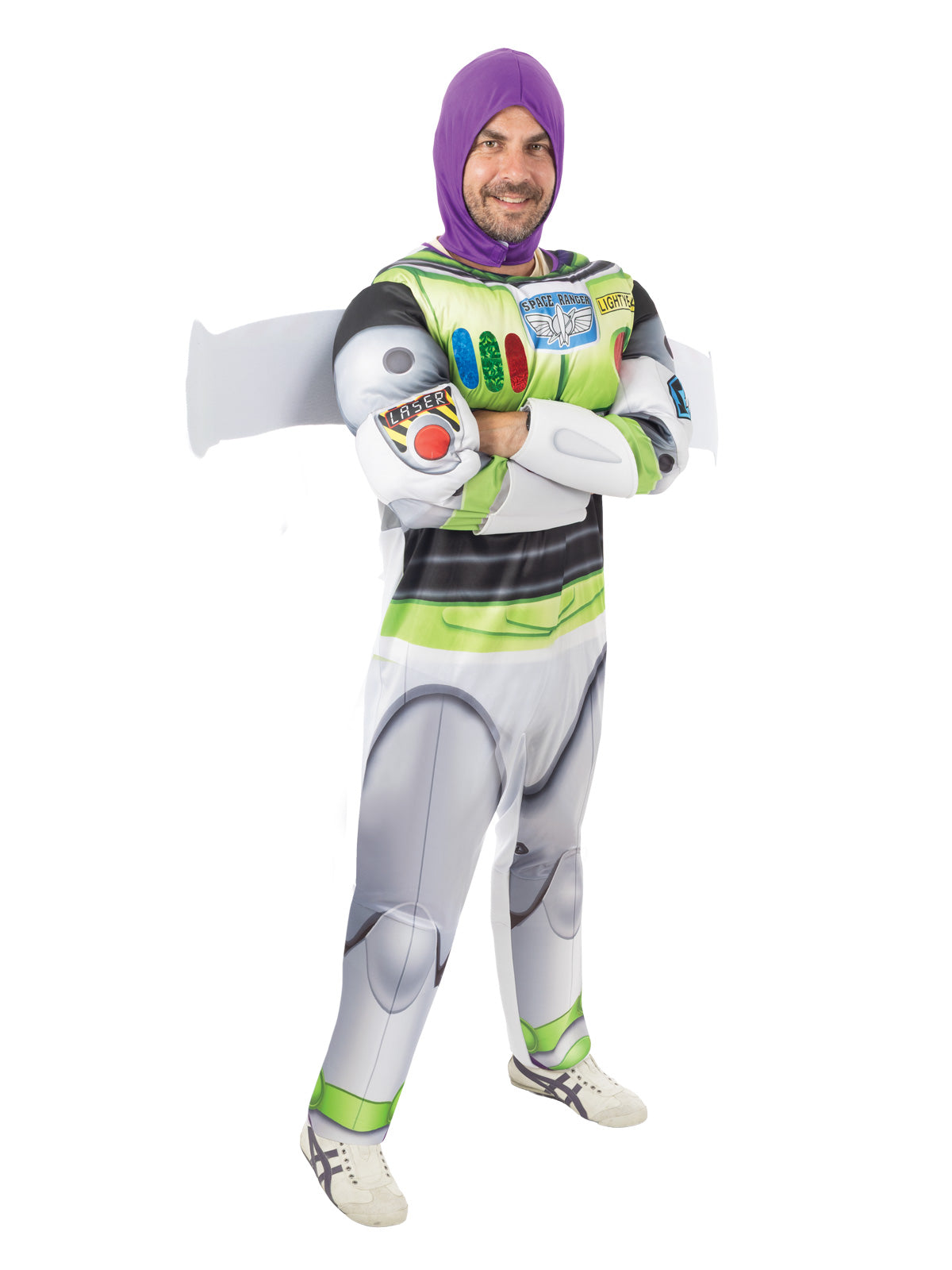 Buzz Lightyear Deluxe Adult Costume | White & Green Jumpsuit