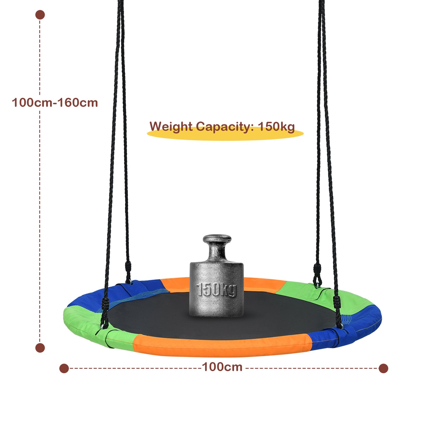 100cm Flying Saucer Tree Swing | Colorful 600D Oxford Fabric