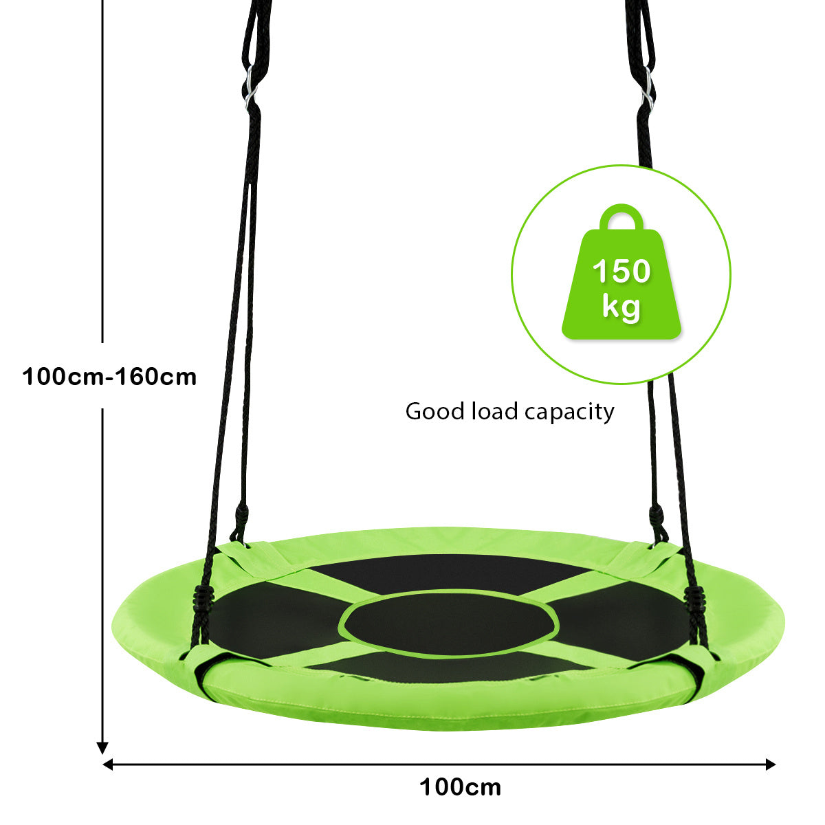 Green 100cm Flying Saucer Tree Swing | 300kg Capacity