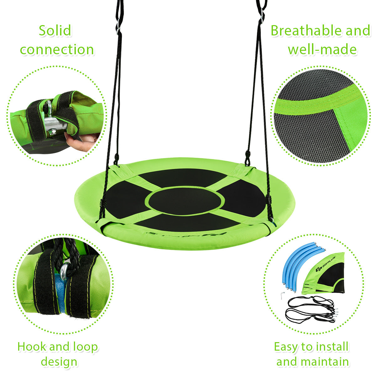 Green 100cm Flying Saucer Tree Swing | 300kg Capacity