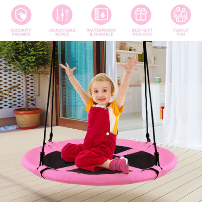 Pink Flying Saucer Tree Swing 100cm | Adjustable Height Kids