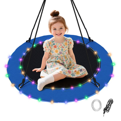 100cm Blue LED Light Tree Swing | 8 Modes | 300kg Capacity