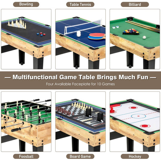 10-in-1 Multi-Game Table for Kids and Family Fun, versatile indoor entertainment solution