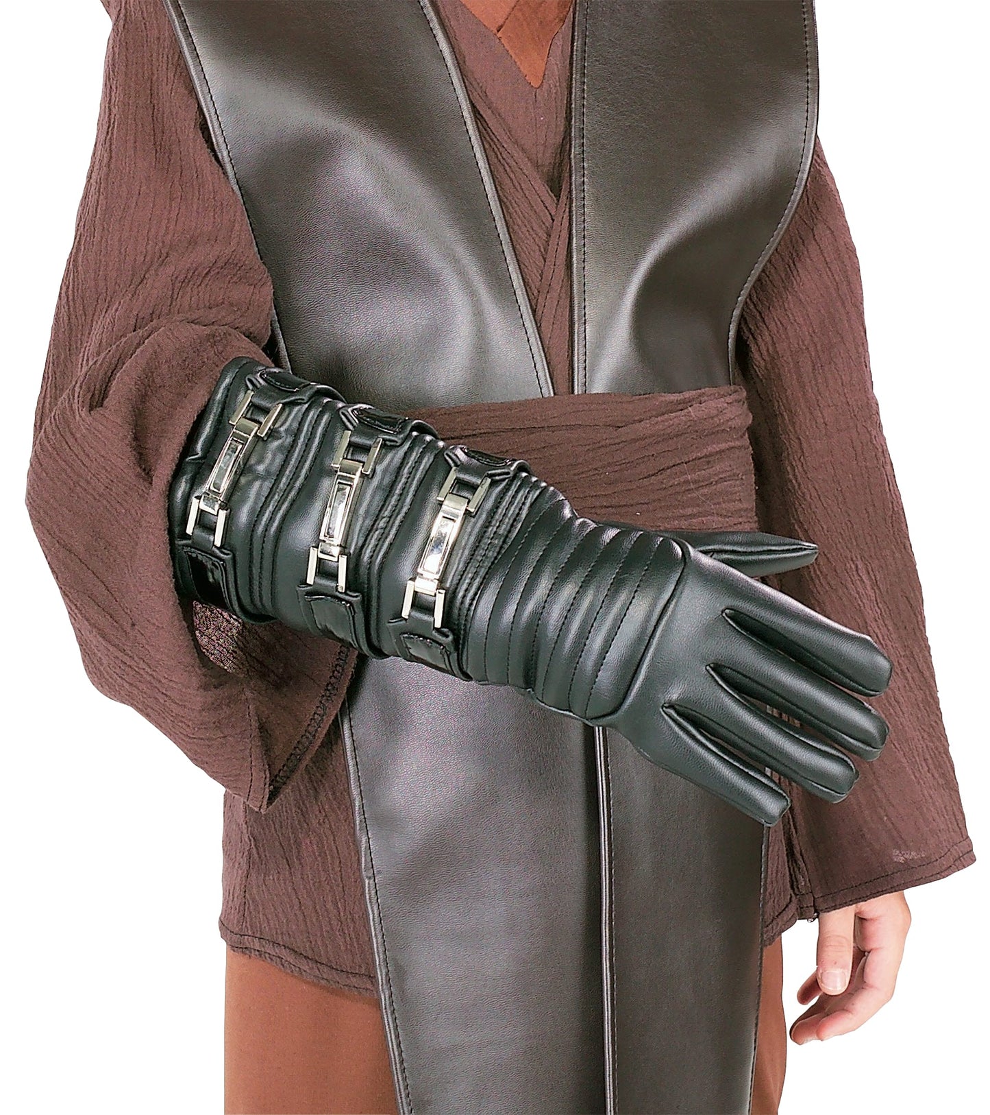 Anakin Skywalker costume gloves for kids, faux leather, perfect for Star Wars-themed playtime