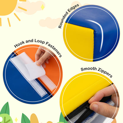 10 Piece Soft Foam Climbing Blocks with Slide | Multicolor