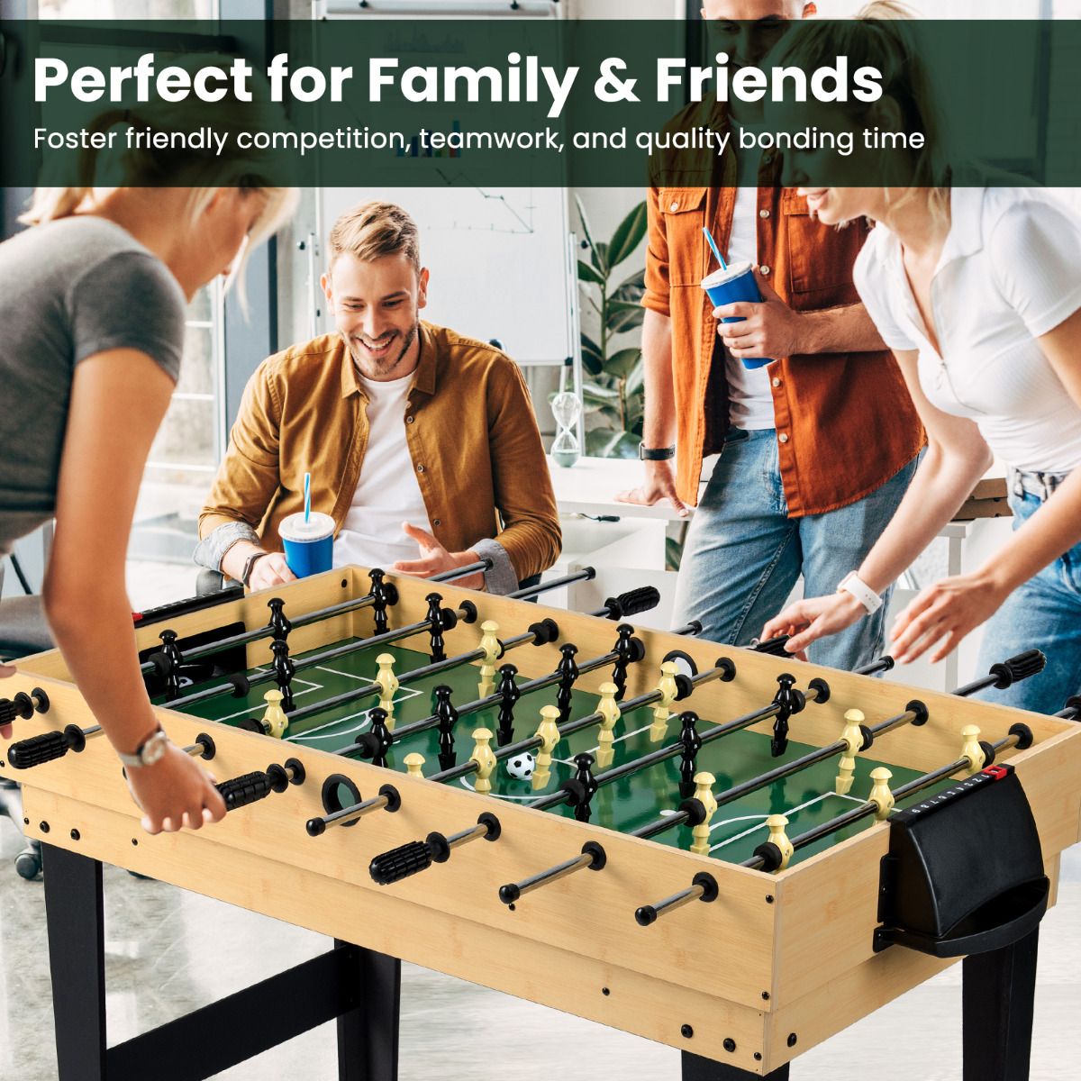 10 In 1 Multi Game Table | Natural Wood Foosball Hockey Pool