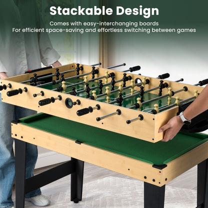 10 In 1 Multi Game Table | Natural Wood Foosball Hockey Pool