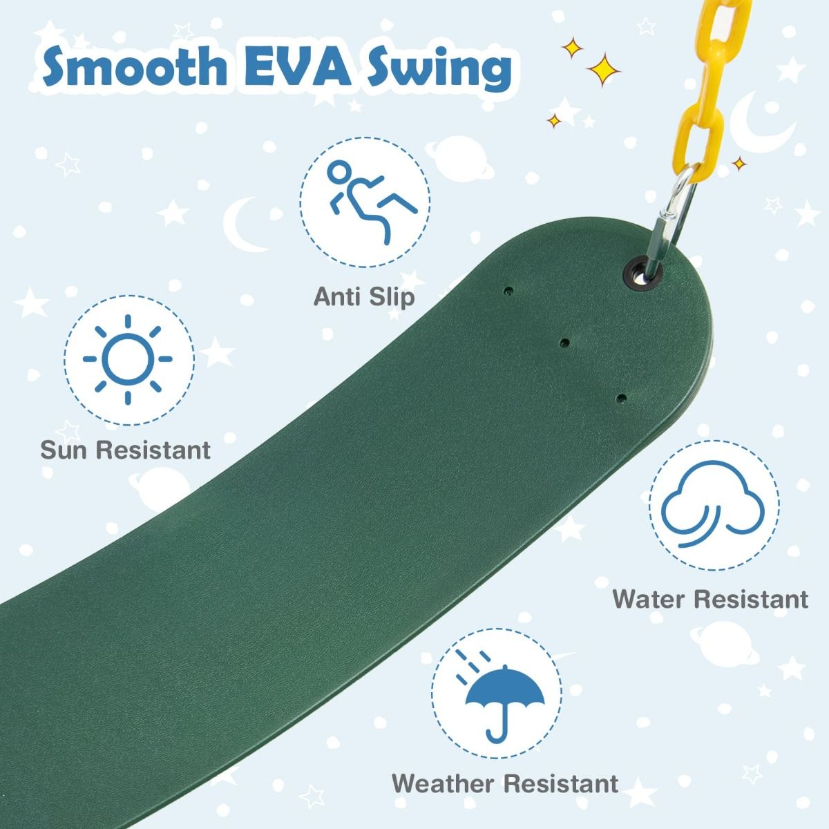 Yellow outdoor climbing dome with attached swing offers 10-foot play structure for active kids backyard adventures