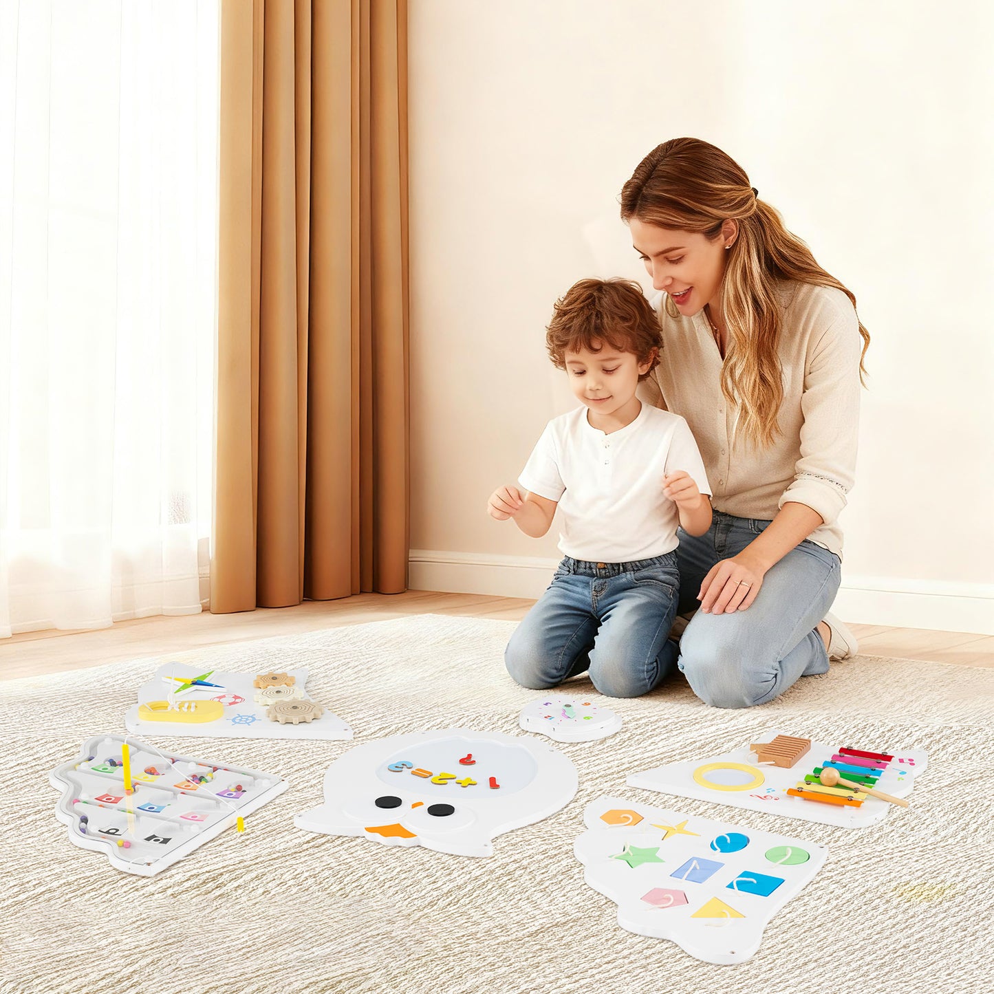 11 In 1 White Owl Activity Wall Busy Board | Kids 3+ Years
