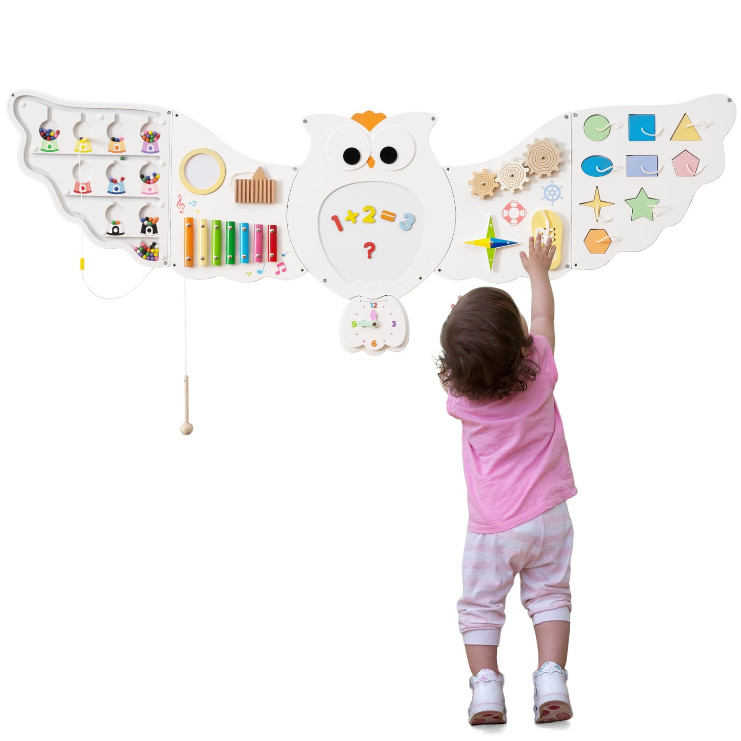 11 In 1 White Owl Activity Wall Busy Board | Kids 3+ Years