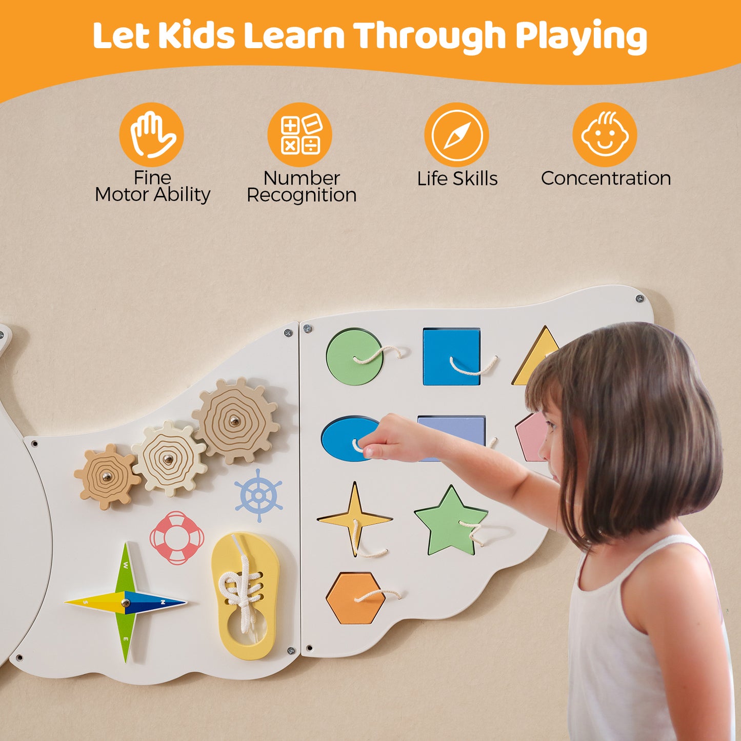 11 In 1 White Owl Activity Wall Busy Board | Kids 3+ Years
