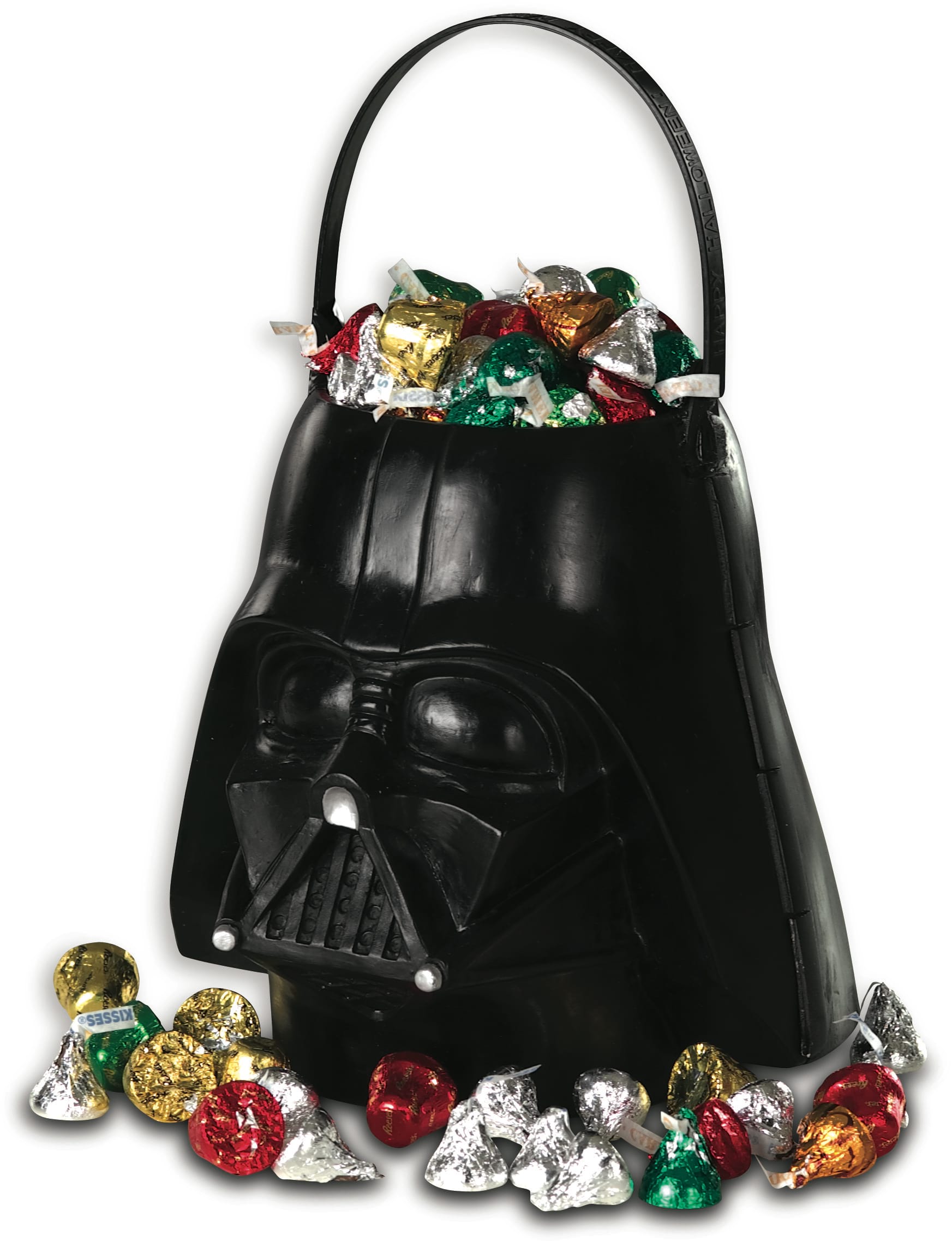 Darth Vader Halloween bucket for kids, perfect for trick-or-treating and home decor.