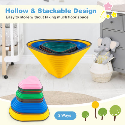 Indoor Outdoor Balance Stepping Stones | 11 Colorful Pieces