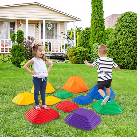 non-slip stepping stones set for safe, fun outdoor play and balance development.