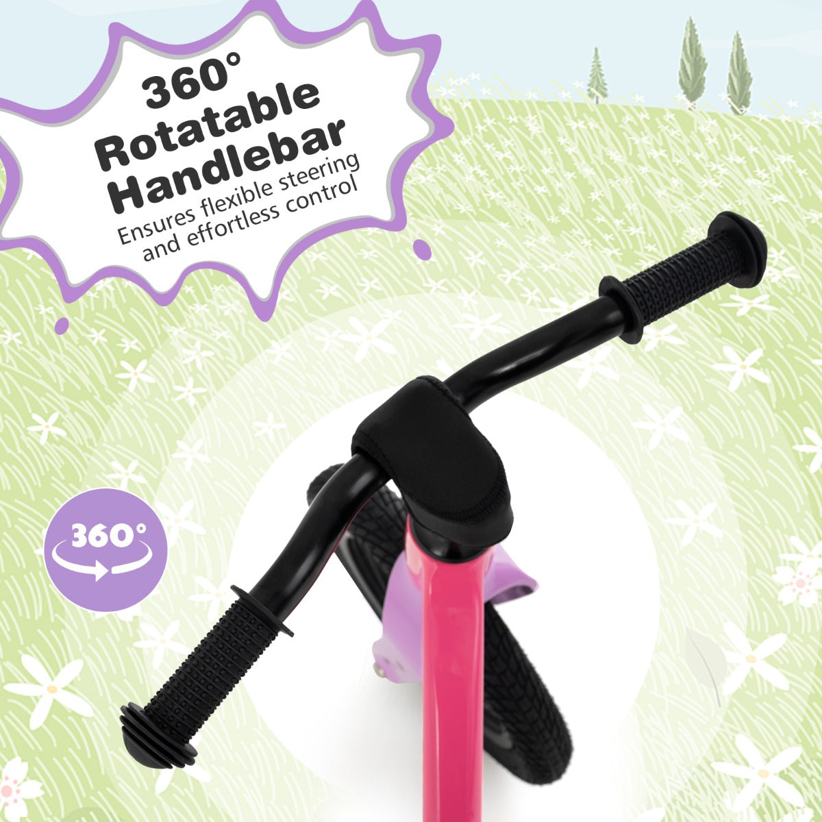 12 Inch Balance Bike | Adjustable Magnesium Frame Mix Pink