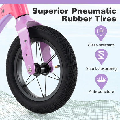 12 Inch Balance Bike | Adjustable Magnesium Frame Mix Pink