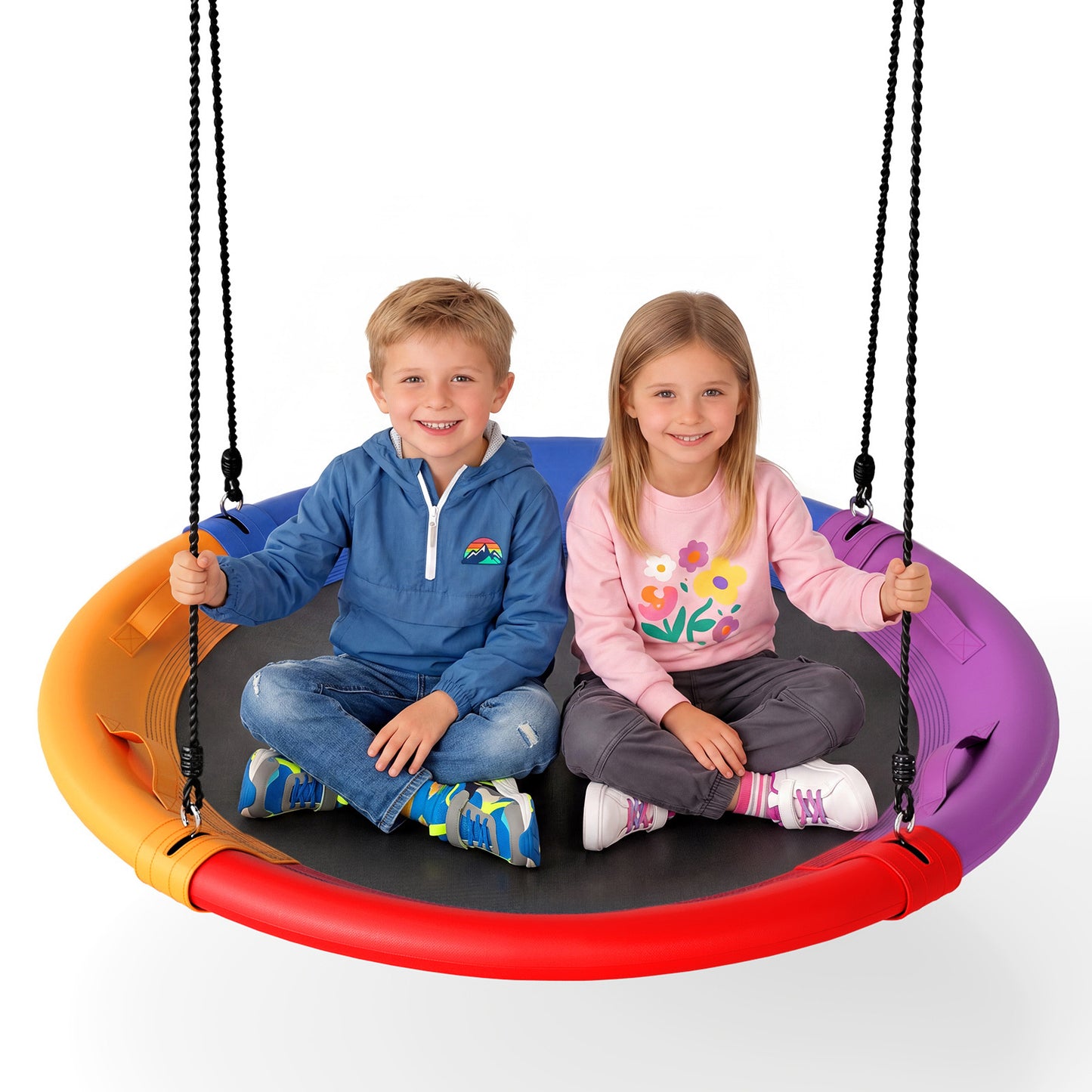 120cm Multicolor Saucer Swing | Soft Headrest & 4 Handles