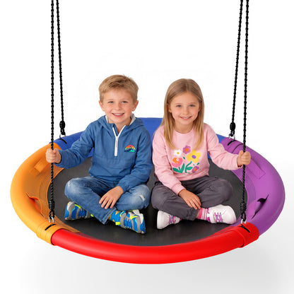 120cm Multicolor Saucer Swing | Soft Headrest & 4 Handles