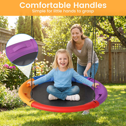 120cm Multicolor Saucer Swing | Soft Headrest & 4 Handles