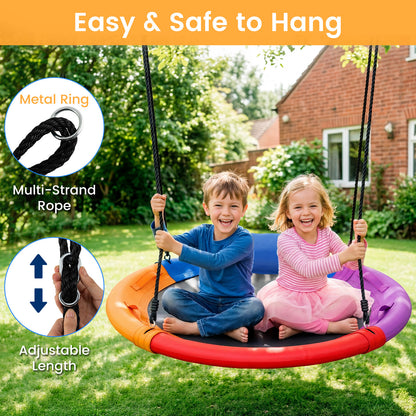 120cm Multicolor Saucer Swing | Soft Headrest & 4 Handles