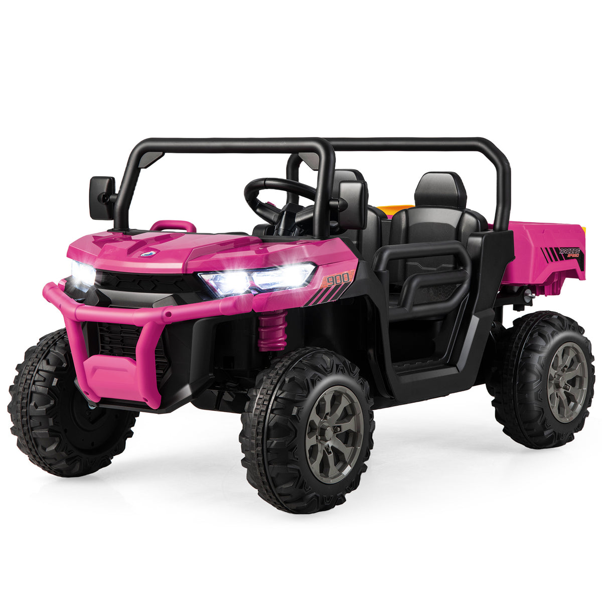 Pink 12V 2-Seater Kids Ride On Dump Truck With Shovel | RC