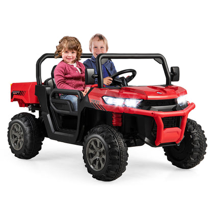 Red 12V 2-Seater Kids Ride On Dump Truck With Shovel | RC