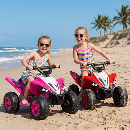 Pink 12V Kids Electric Quad ATV | LED Lights Music & Dual Motors