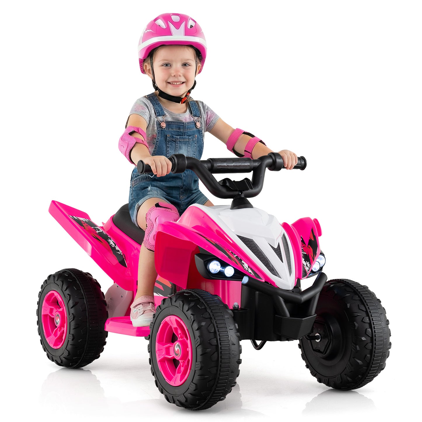 Pink 12V Kids Electric Quad ATV | LED Lights Music & Dual Motors