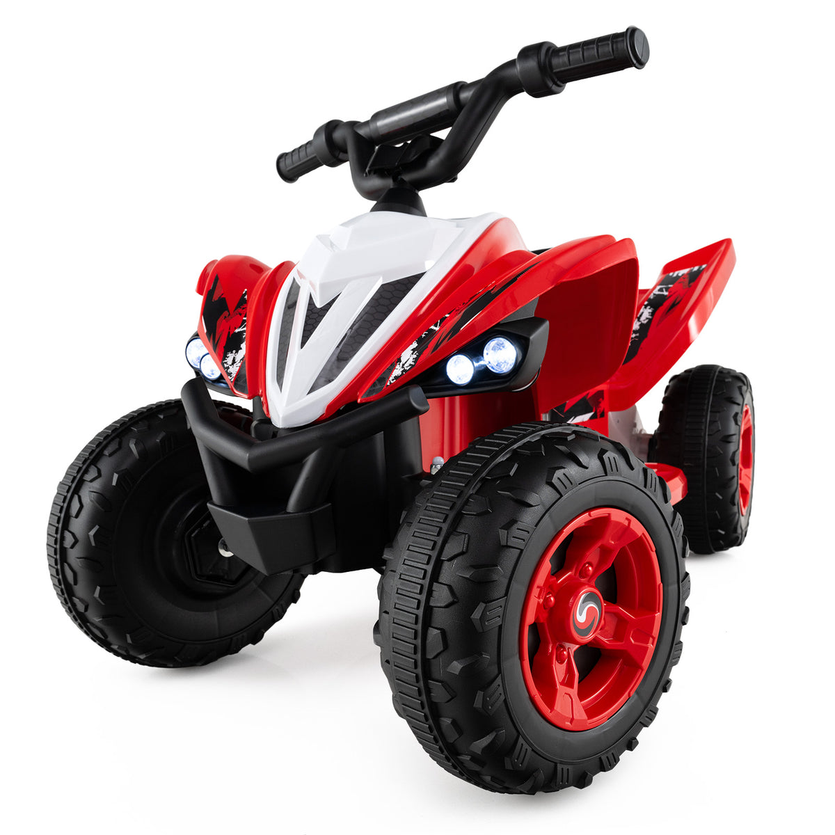 Red 12V Kids Quad ATV | LED Lights Music & Dual Motors