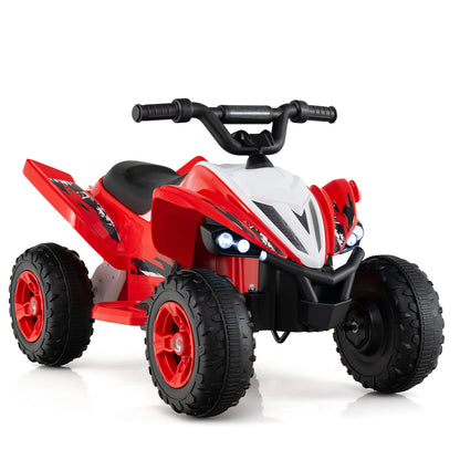 Red 12V Kids Quad ATV | LED Lights Music & Dual Motors