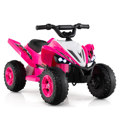 Pink 12V Kids Electric Quad ATV | LED Lights Music & Dual Motors
